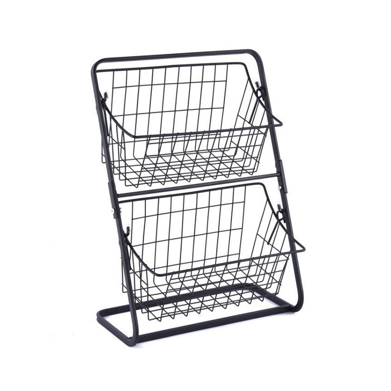 2-Tier Stainless Steel Fruit Basket & Kitchen Counter Storage Rack