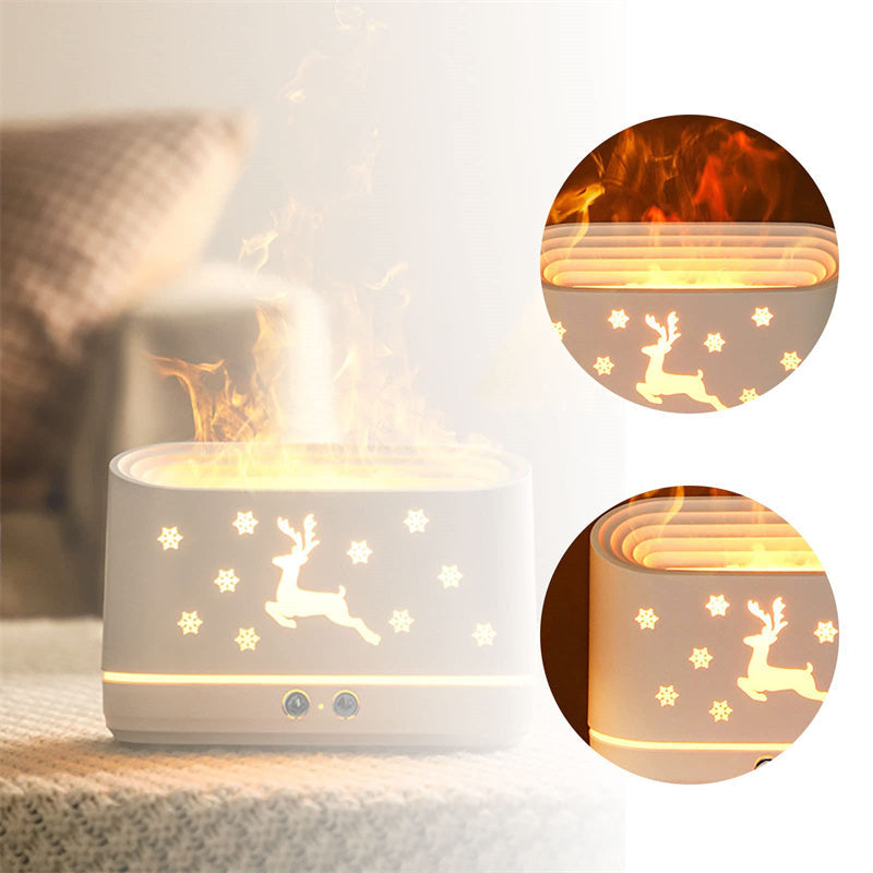 Elk Flame Essential Oil Diffuser Humidifier with LED Night Light
