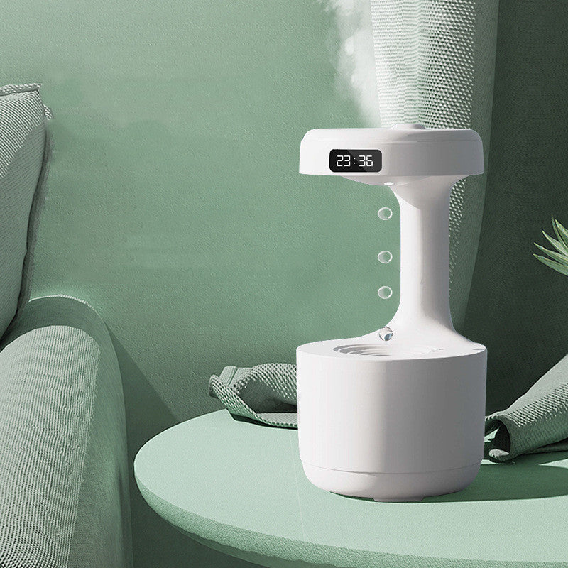 Anti-Gravity Water Drop Humidifier & Aroma Diffuser with Clock