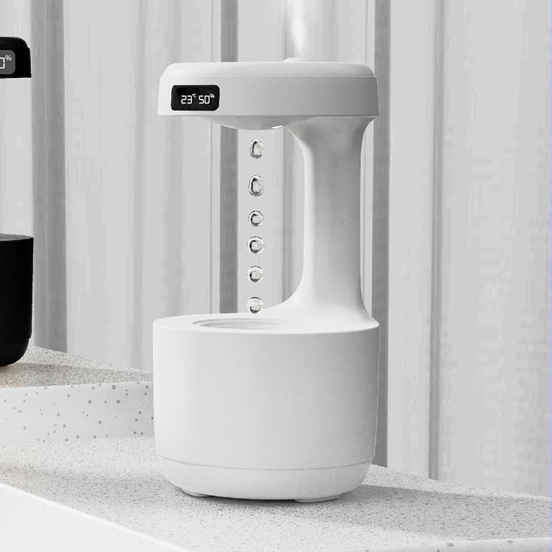 Anti-Gravity Water Drop Humidifier & Aroma Diffuser with Clock