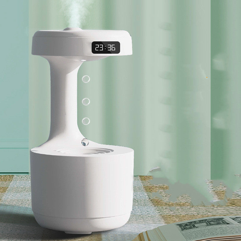 Anti-Gravity Water Drop Humidifier & Aroma Diffuser with Clock