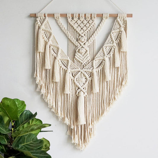 Handwoven Boho Macrame Wall Hanging Tapestry for Home Decor