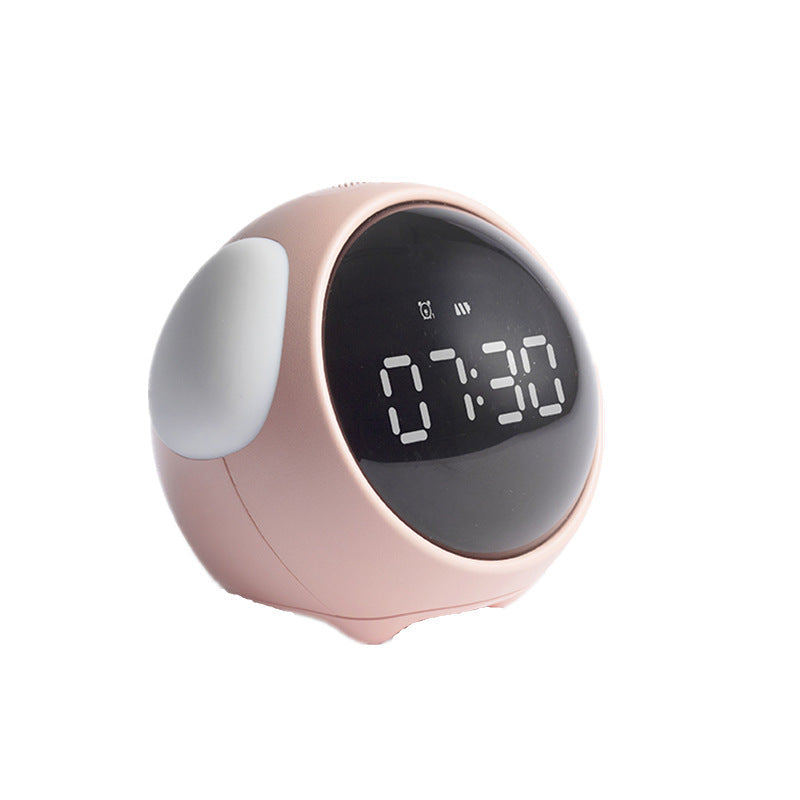 Cute Pixel Expression Alarm Clock with Night Light & Temperature