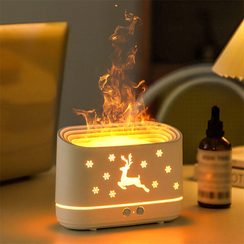 Elk Flame Essential Oil Diffuser Humidifier with LED Night Light