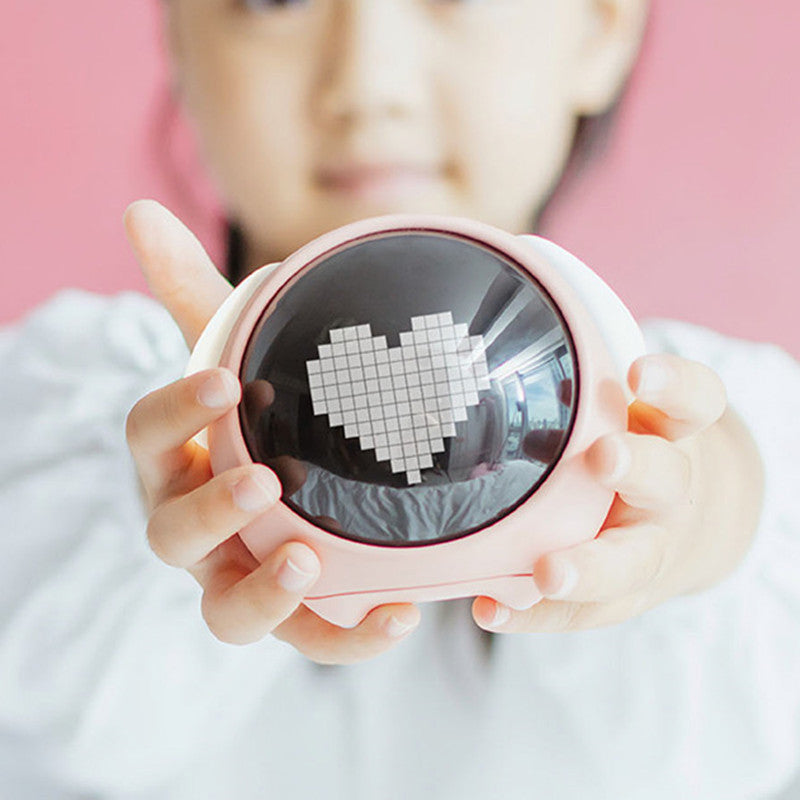 Cute Pixel Expression Alarm Clock with Night Light & Temperature