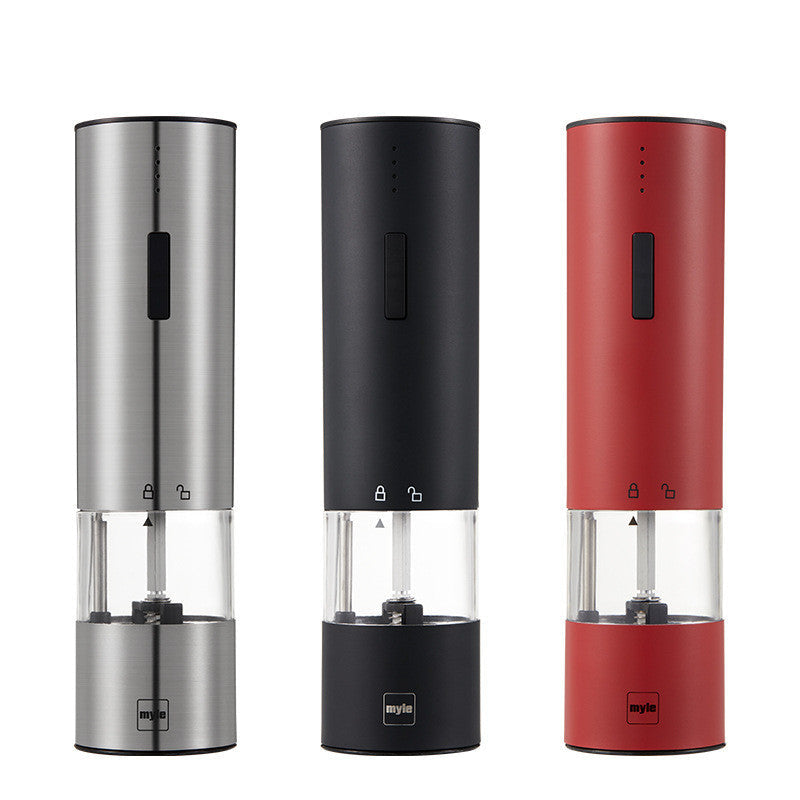 Electric Stainless Steel Salt & Pepper Grinder with One-Touch Operation