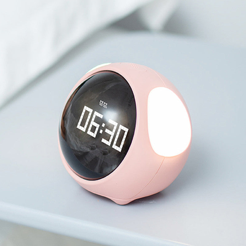 Cute Pixel Expression Alarm Clock with Night Light & Temperature