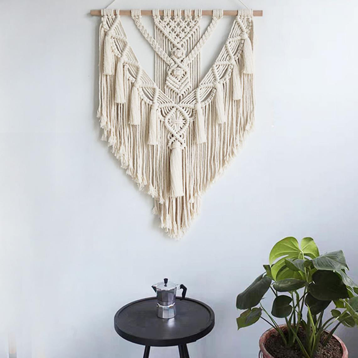 Handwoven Boho Macrame Wall Hanging Tapestry for Home Decor