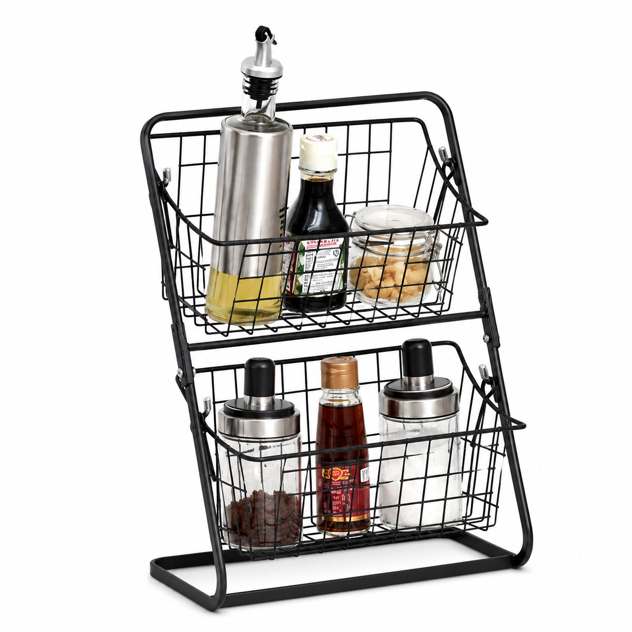 2-Tier Stainless Steel Fruit Basket & Kitchen Counter Storage Rack