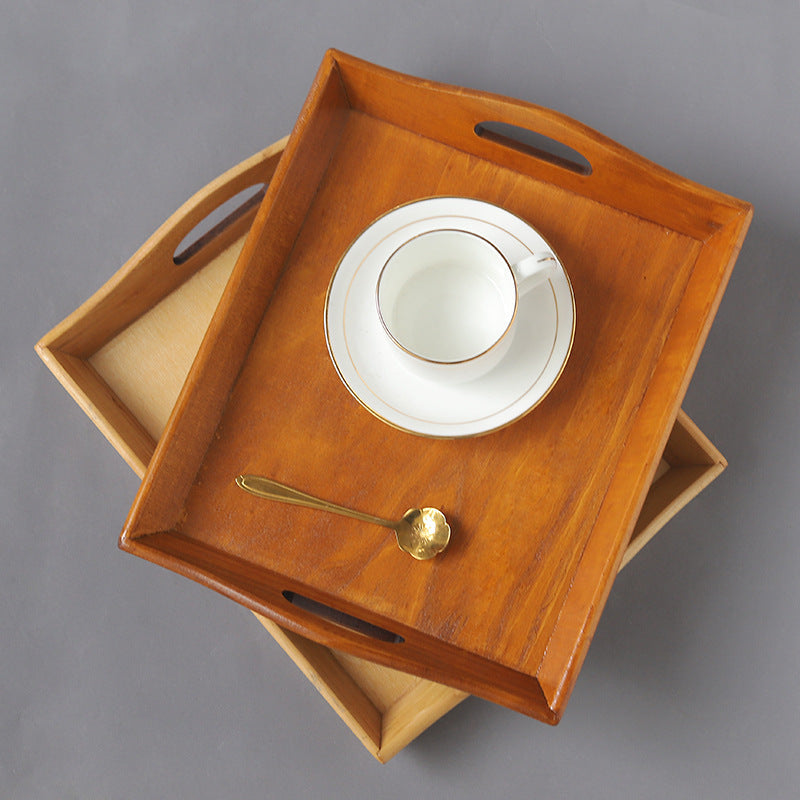 Rustic Wooden Serving Tray for Tea, Fruit & Farmhouse Home Decor