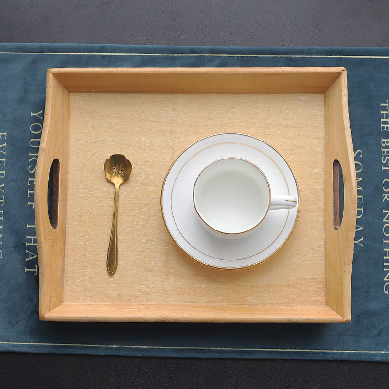 Rustic Wooden Serving Tray for Tea, Fruit & Farmhouse Home Decor