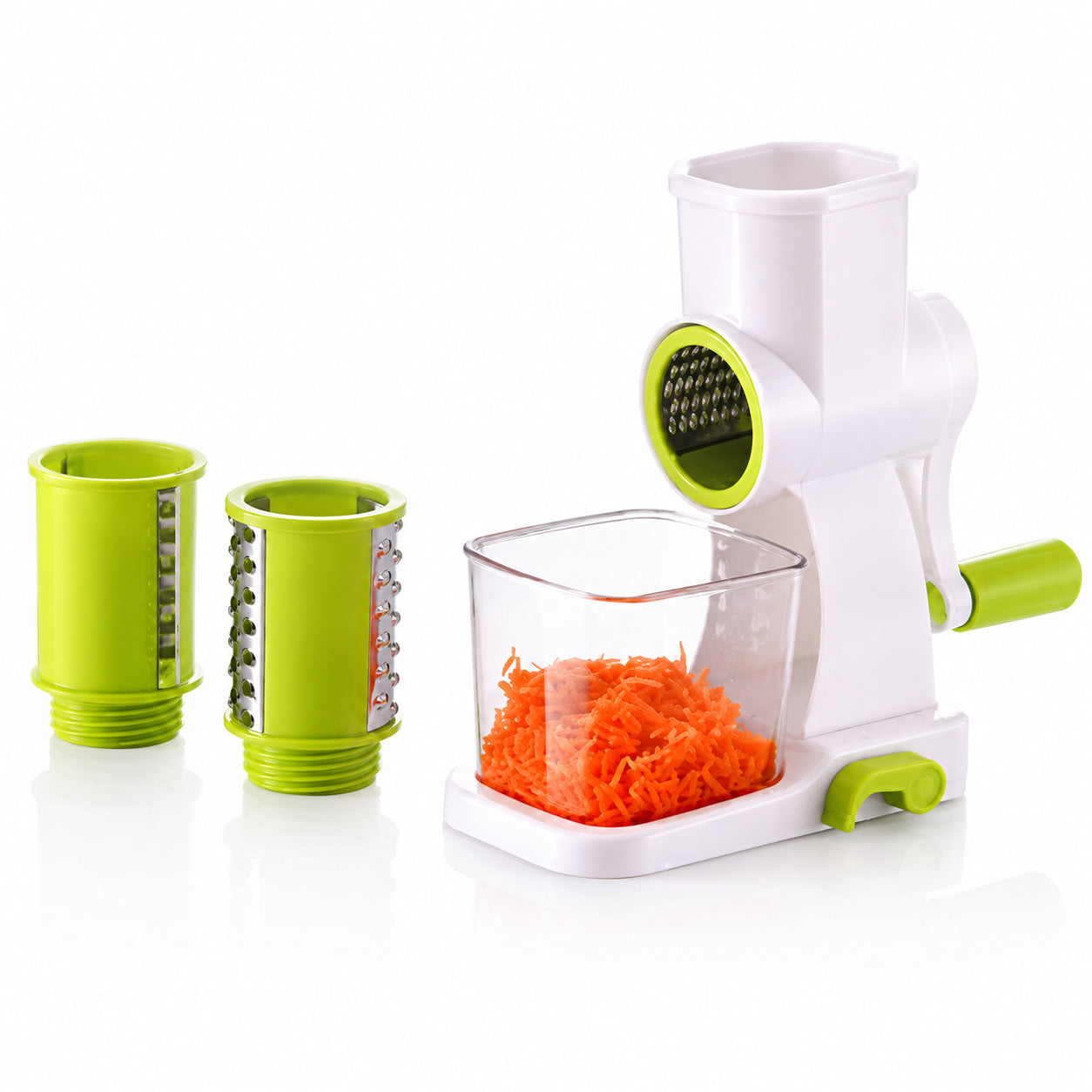 Multifunctional kitchen vegetable cutter and grater designed for slicing, shredding, and prepping fresh produce.